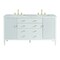 James Martin Vanities 60'' Double Vanity, Bright White w/ 3 CM Victorian Silver Quartz Top 485-V60D-BW-3VSL - alternate 1